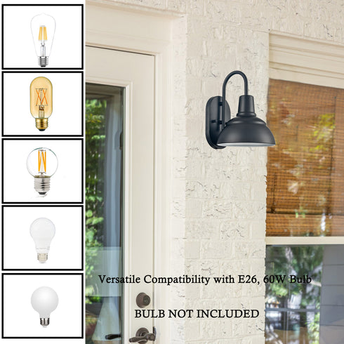 Farmhouse Indoor/Outdoor Wall Sconce Metal Barn Light for patio